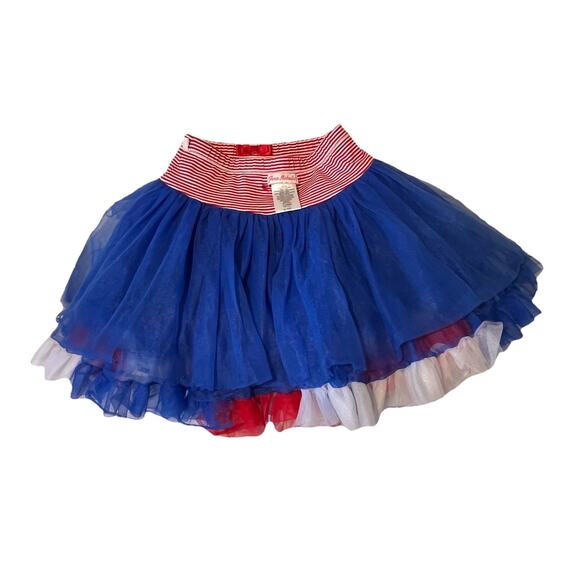 Fiona Michelle Girls 5/6 Patriotic Tutu Skirt Stars Red White Blue 4th of July - Picture 8 of 9